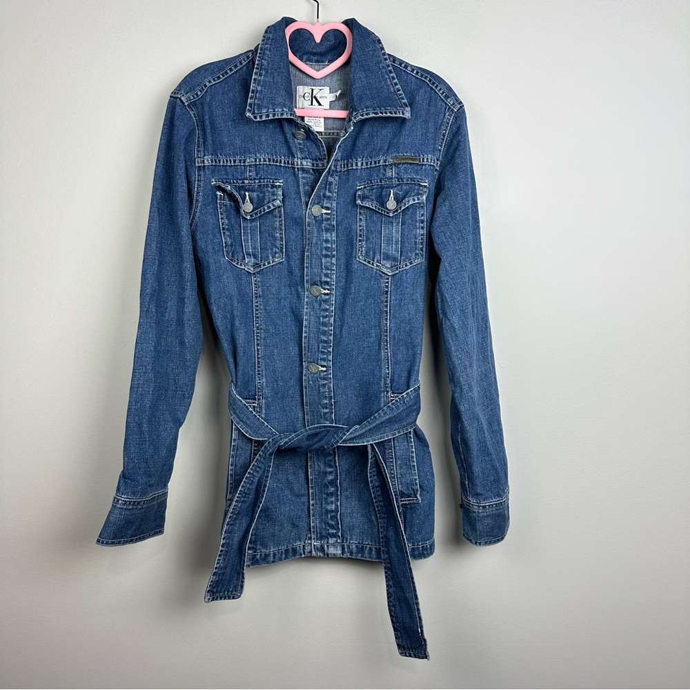 Calvin Klein Jeans Belted Denim Jacket Size Medium